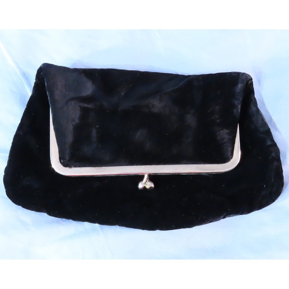 Vintage GARAY VELVET BAG Foldover Clutch Purse KISS LOCK FRAME Flapper Style